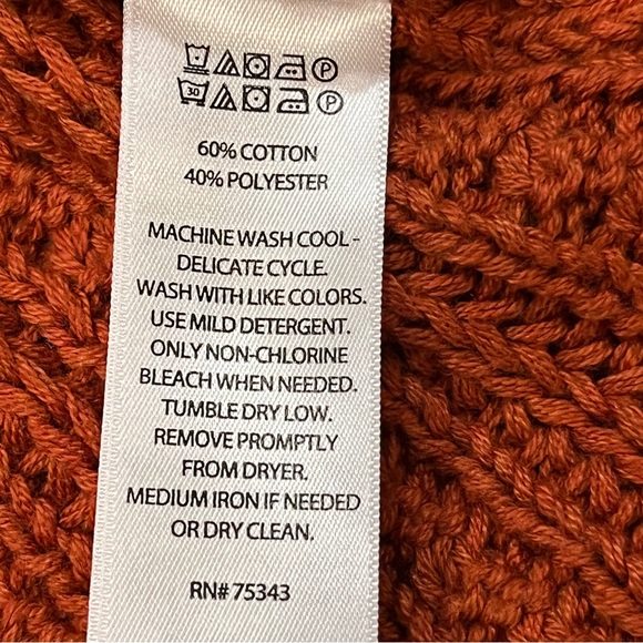 NEW Rachel Zoe Burnt Orange Cable Knit Sleeveless Sweater Vest size Medium - Picture 8 of 8